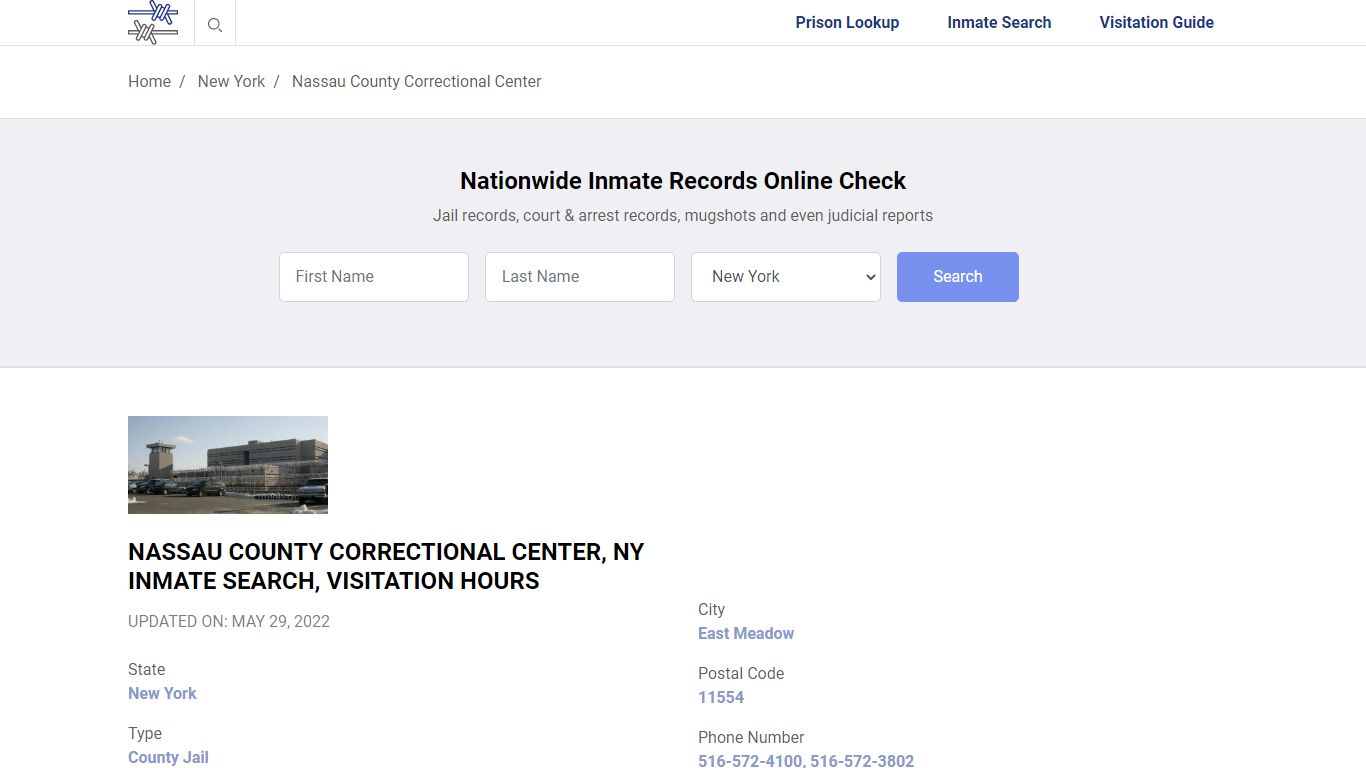 Nassau County Correctional Center, NY Inmate Search ...
